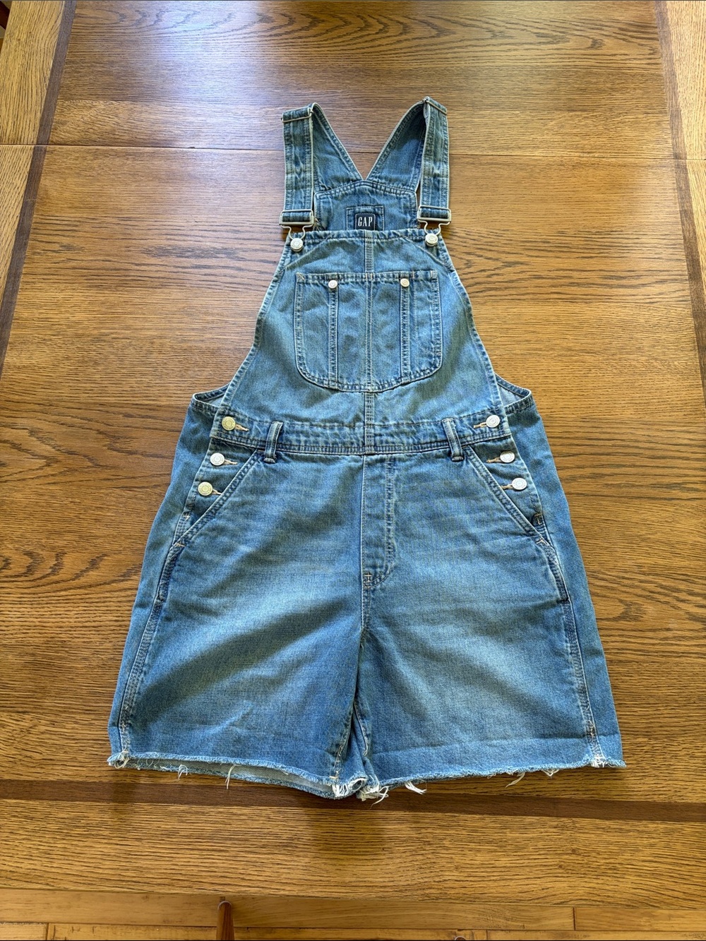 GAP Denim Short Overalls - Small Blue